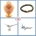 Miniatyrbild 1 av 4: Stenar och mineraler. Smyckesset Armband Halsband 10 Unakite Beads 8 mm. Stålkedja Anpassningsbar storlek.