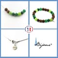 Miniatyrbild 1 av 4: Stenar och mineraler. Armband Halsband Set Peridot Beads + Malachite + Green Agate + Anpassningsbar storlek.