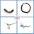 Miniatyrbild 1 av 4: Stenar och mineraler. Smyckesset Armband Halsband träpärlor + Mattsvart Onyx + Anpassningsbar storlek.