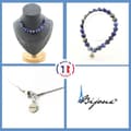 Miniatyrbild 1 av 4: Stenar och mineraler. Smyckesset Armband Halsband 15 Lapis Lazuli-pärlor från Pakistan Anpassningsbar storlek.