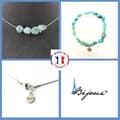 Miniatyrbild 1 av 4: Stenar och mineraler. Smyckesset Armband Halsband 4 Larimar pärlor från République Anpassningsbar storlek.