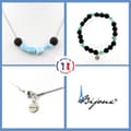 Miniatyrbild 1 av 4: Stenar och mineraler. Smyckesset Armband Halsband Larimar Pearls från République Anpassningsbar storlek.