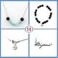 Miniatyrbild 1 av 4: Stenar och mineraler. Smyckesset Armband Halsband Brazilian Amazonite Beads + Lava 8 mm. Anpassningsbar storlek.