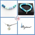 Miniatyrbild 1 av 4: Stenar och mineraler. Smyckesset Armband Halsband pärlor Angelite + Aquamarine + Anpassningsbar storlek.