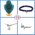 Miniatyrbild 1 av 4: Stenar och mineraler. Smyckesset Armband Halsband 15 Lapis Lazuli Pärlor 8 mm. Kedja i anpassningsbar storlek.