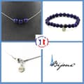 Miniatyrbild 1 av 4: Stenar och mineraler. Smyckesset Armband Halsband 3 Lapis Lazuli Pärlor 8 mm. Kedja i anpassningsbar storlek.
