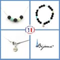 Miniatyrbild 1 av 4: Stenar och mineraler. Smyckesset Armband Halsband 8 mm Lava Beads + Amazonite från Brasilien. Anpassningsbar storlek.