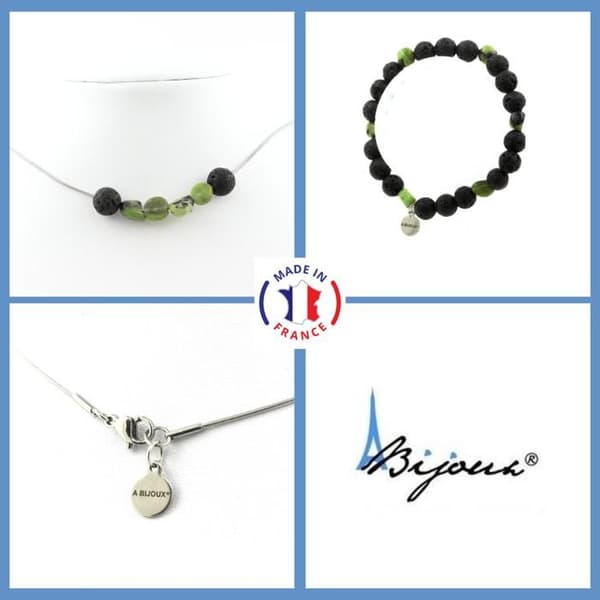 Stenar och mineraler. Smyckesset Armband Halsband Nephrite Jade Beads från Xiuyan Kina + Anpassningsbar storlek.