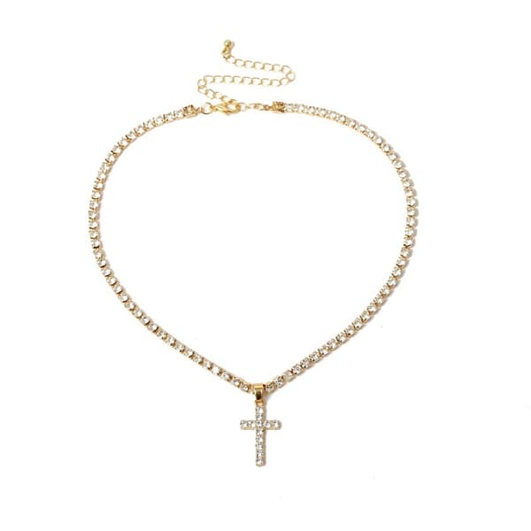 Exklusivt Stilrent Hög Kvalitet Kors Halsband