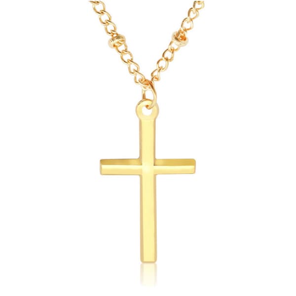 Exklusivt Bekvämt Hög Kvalitet Kors Halsband Guld