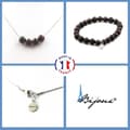 Miniatyrbild 2 av 4: Parure smycken Armband Halsband 4 granatpärlor 8 mm kedja rostfritt stål