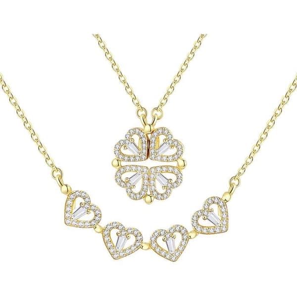 Damhalsband - Ospecificerat - Fyrklöver - Koppar - Avtagbart hänge - Elegant
