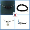 Miniatyrbild 1 av 4: Parure smycken - A Bijoux - Matt svart onyx - Armband och halsband - 4 pärlor 8 mm - Rostfritt stål