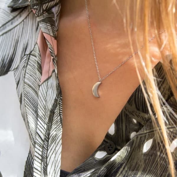 Collier - Suck UK - Lune - Rostfritt stål - Silverfärgad - 25 cm