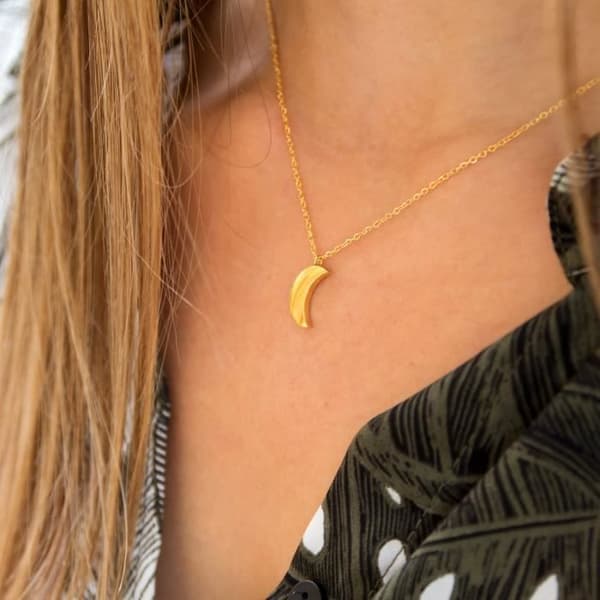 Collier - Suck UK - Lune - Rostfritt stål - 25 cm - Gyllene