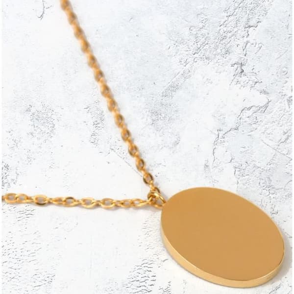 Collier - Suck UK - Ovalt - Rostfritt stål - 25 cm - Guld