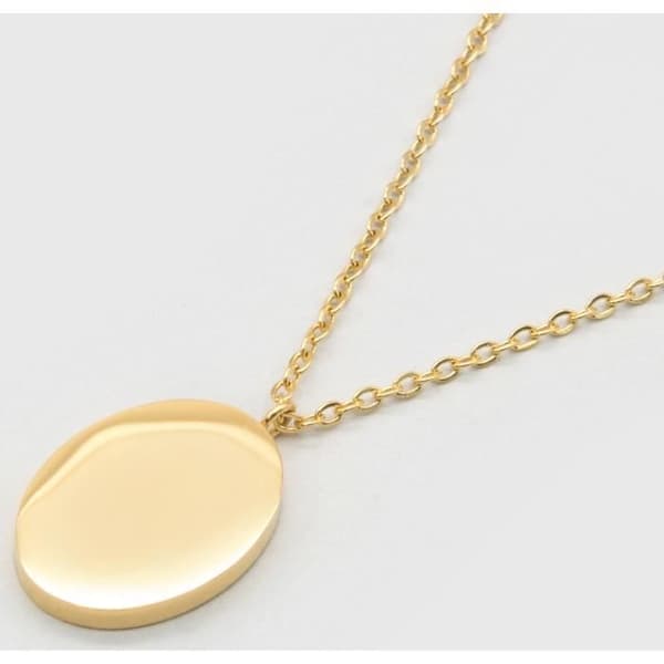 Collier - Suck UK - Ovalt - Rostfritt stål - 25 cm - Guld