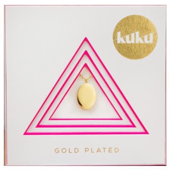 Collier - Suck UK - Ovalt - Rostfritt stål - 25 cm - Guld