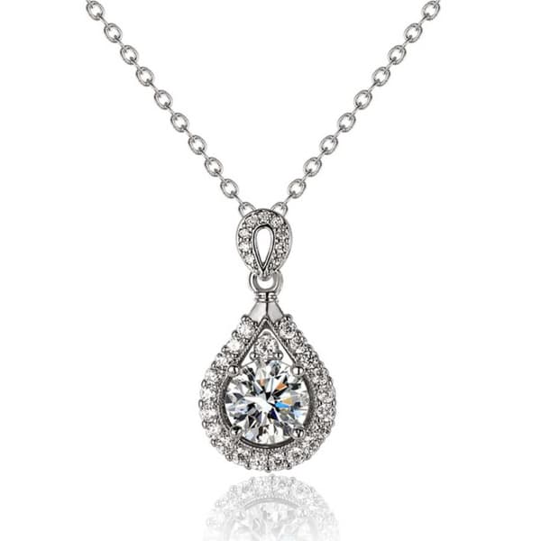 Halskjede Diamond Drop med CZ Crystal Silver