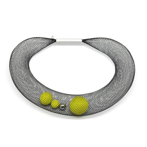 Halsband - Elena Valenti - Stor Ciambella - Nät - Fimo - Grön anis