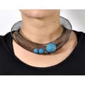 Miniatyrbild 2 av 2: Ciambella Grande choker - Fishnet och turkos fimo - Elena Valenti Blue