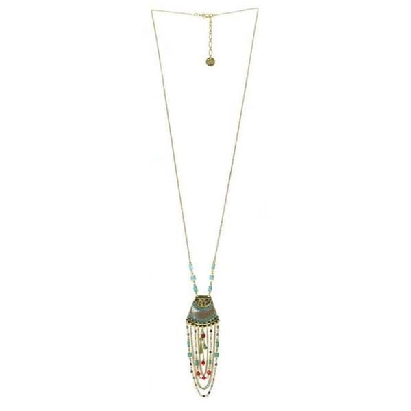 Halsband lång - FRANCK HERVAL - Adelina - Agat - Hematit - Brunt pärlemor - 74 cm
