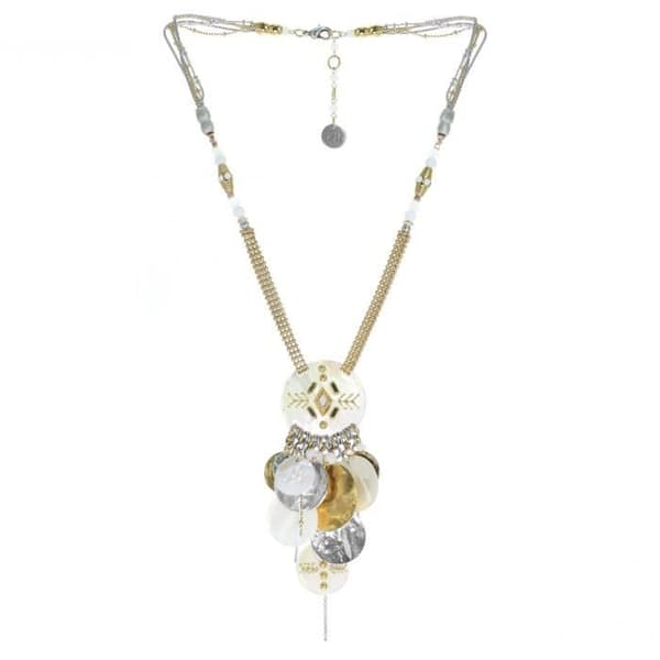 Halsband - Franck Herval - Adele - Swarovski - Kalcit - Hematite - Vit pärlemor