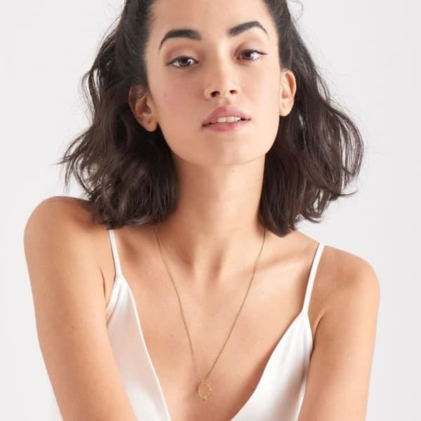 Ania law Haie silverhalsband 925m pläterad 14k guldringar samling modern Minimalism länkad cirkel