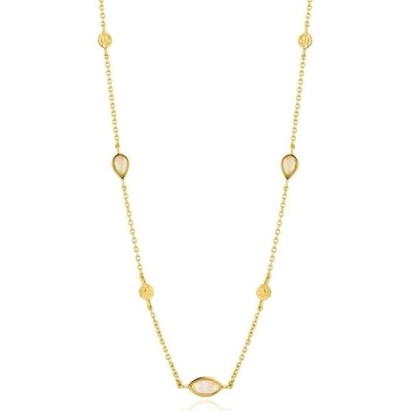 Choker - ANIA loi HAIE - Silver 925 - Pläterat 14k - Opal - Justerbar längd 33-38cm