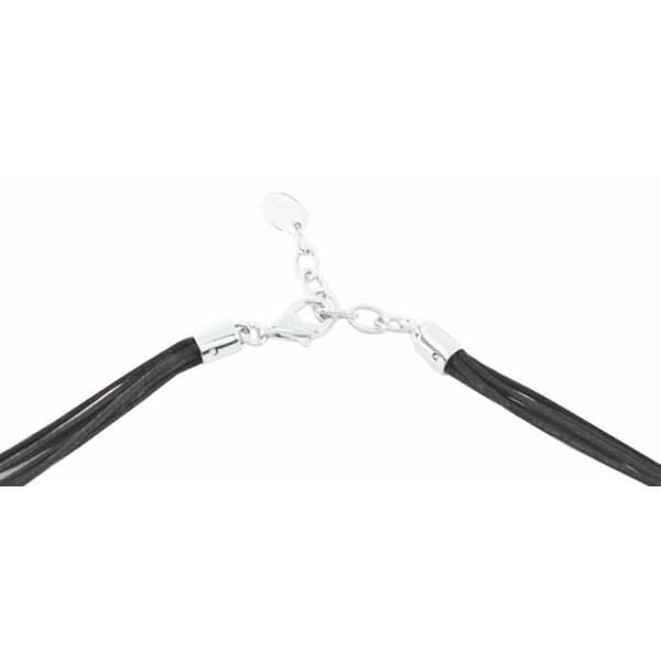 ESPRIT Halsband i Läder för Kvinna 80 cm i Silver 925/1000 med Glasstenar E.ESNL91516A80