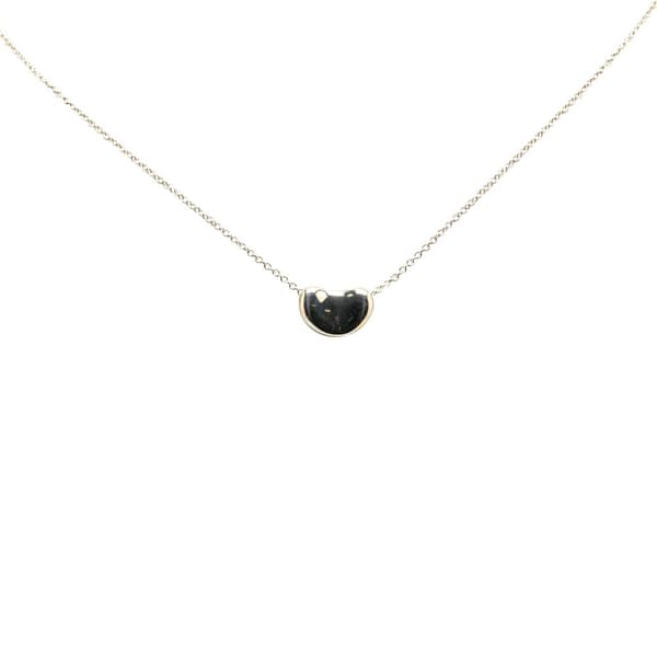 Pre-owned Tiffany Elsa Peretti Sterling Silver Bean Pendant Necklace Silver