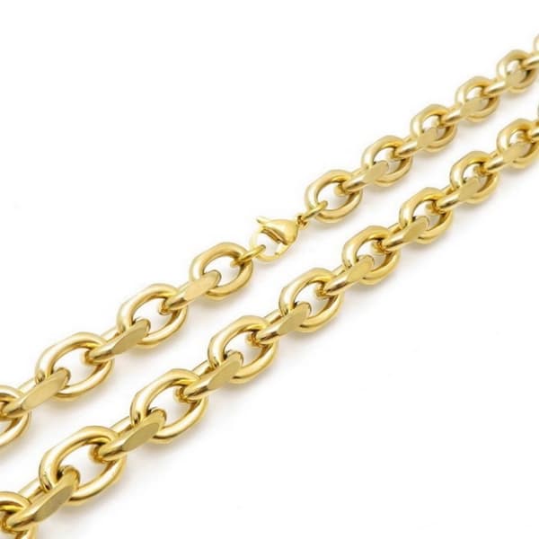 18k guldpläterad Ankarlänk halsband /Armband ,10mm