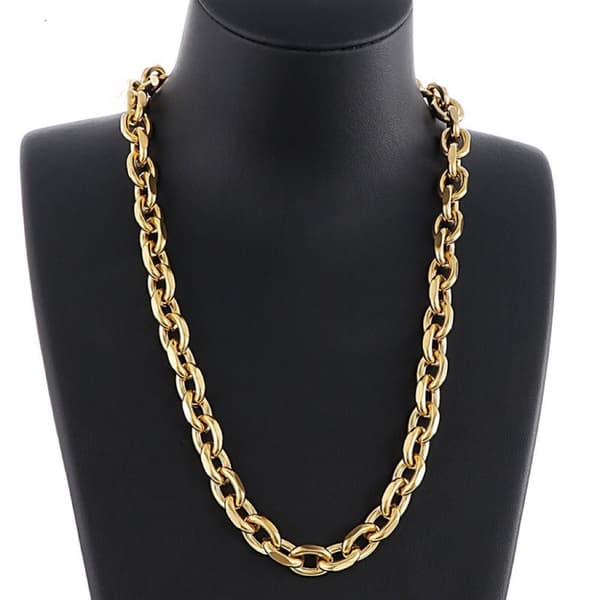 18k guldpläterad Ankarlänk halsband /Armband ,10mm