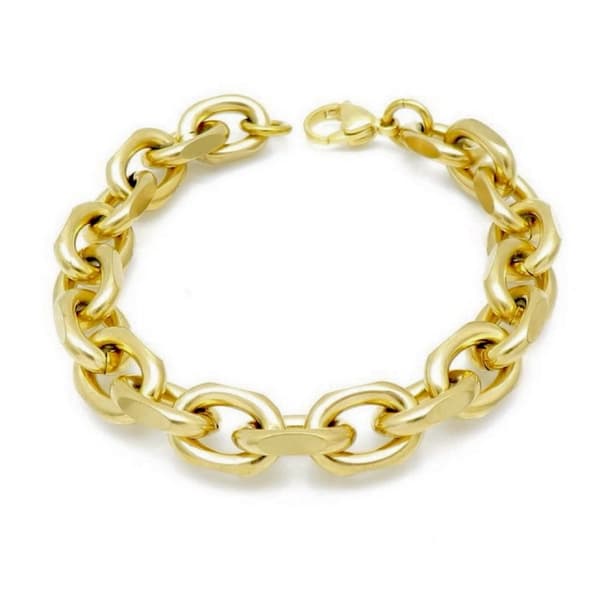 18k guldpläterad Ankarlänk halsband /Armband ,10mm