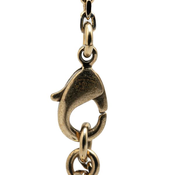 Pre-owned Chanel Gold Plated Rhinestones CC Pendant Necklace Gold