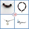 Miniatyrbild 1 av 4: Parure smycken - A Bijoux - Armband och Halsband - Lava pärlor 8 mm - Rubin från Brasilien - Rostfritt stål