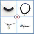 Miniatyrbild 1 av 4: Parure smycken - Ett Smycke - Matt svart onyx 8 mm - Lapis Lazuli - Anpassningsbar storlek - Tillverkad i Frankrike