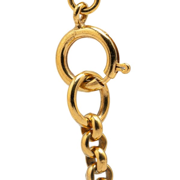 Pre-owned Chanel Gold Plated CC Flower Pendant Necklace Gold