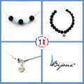 Miniatyrbild 1 av 4: Parure smycken - A Bijoux - Matt svart onyx - Armband och halsband - Anpassningsbar storlek - Rostfritt stål