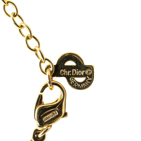 Pre-owned Dior Gold Plated CD Logo Pendant Necklace Gold