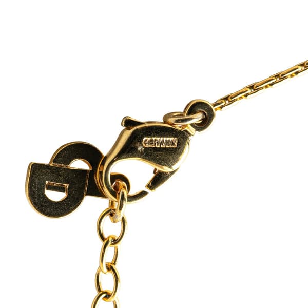 Pre-owned Dior Gold Plated CD Logo Pendant Necklace Gold
