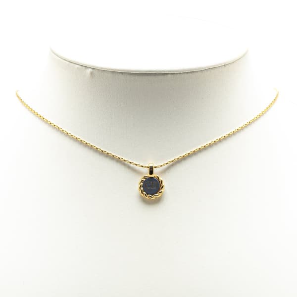 Pre-owned Dior Gold Plated CD Logo Pendant Necklace Gold