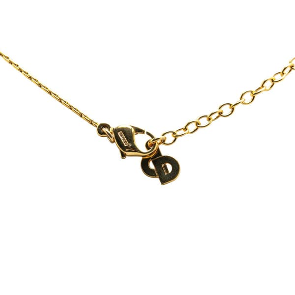 Pre-owned Dior Gold Plated CD Logo Pendant Necklace Gold