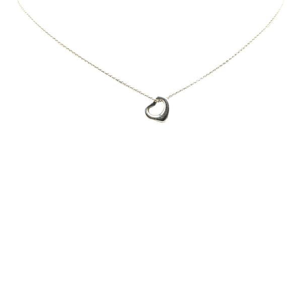 Pre-owned Tiffany Elsa Peretti Sterling Silver Open Heart Pendant Necklace Silver