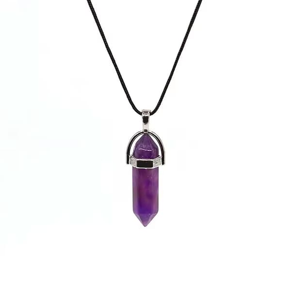 Halsband med liten kristall - Lila