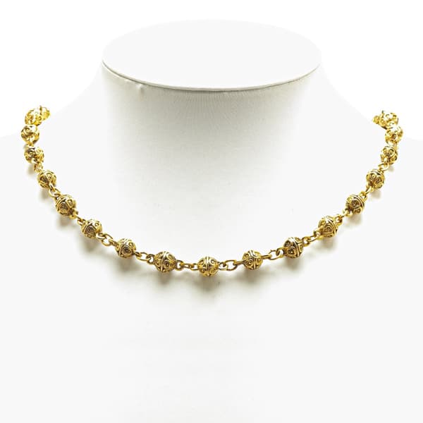 Pre-owned Chanel Gold Plated Bead Strand Necklace Gold
