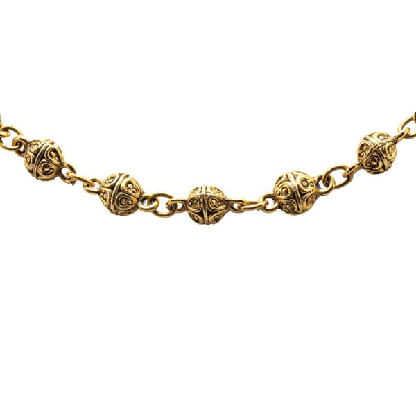 Pre-owned Chanel Gold Plated Bead Strand Necklace Gold