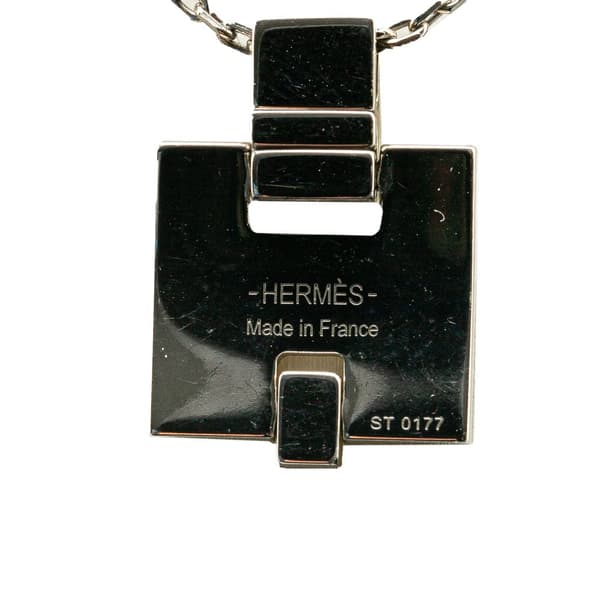 Pre-owned Hermès Palladium Plated Eileen Pendant Necklace Silver
