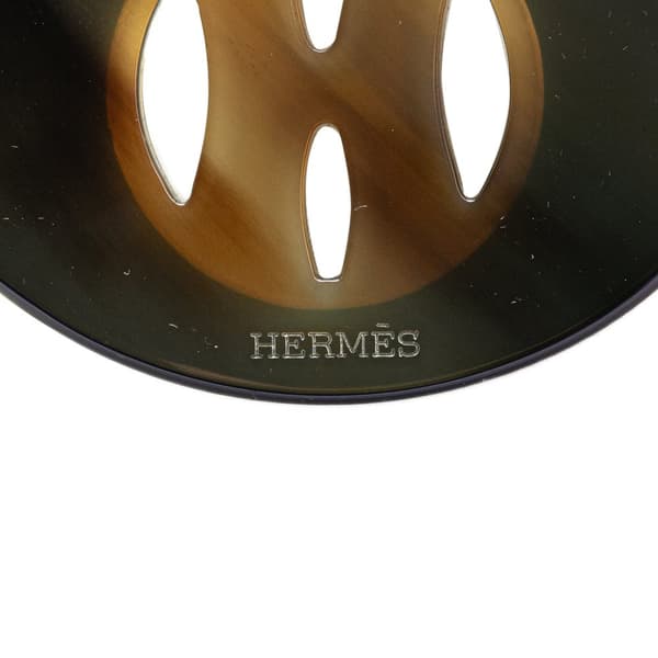 Pre-owned Hermès Horn and Lacquer Pendant Necklace Purple