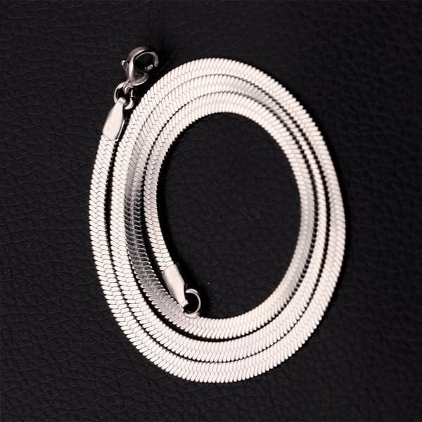 INF Flat Snake Chain Necklace, 5mm kjede i rustfritt stål